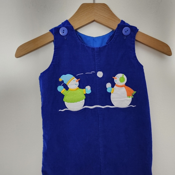 Vintage Mulberry St. 12M Blue Corduroy Applique Overall. 100% Cotton. - Picture 2 of 5